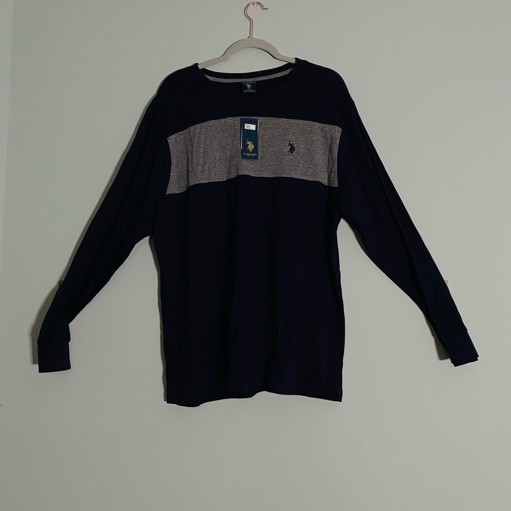 U.S. Polo Assn. Navy and Gray Long Sleeve Shirt - XL